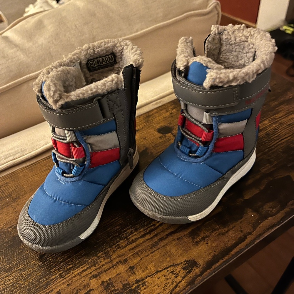 Kids Blue and Gray Winter Boots